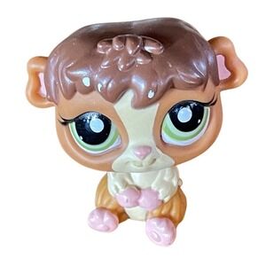 Littlest Pet Shop Authentic # 2148 Brown Cream Guinea Pig Green Eyes